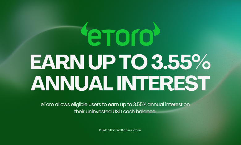 eToro 3.55% annual interest