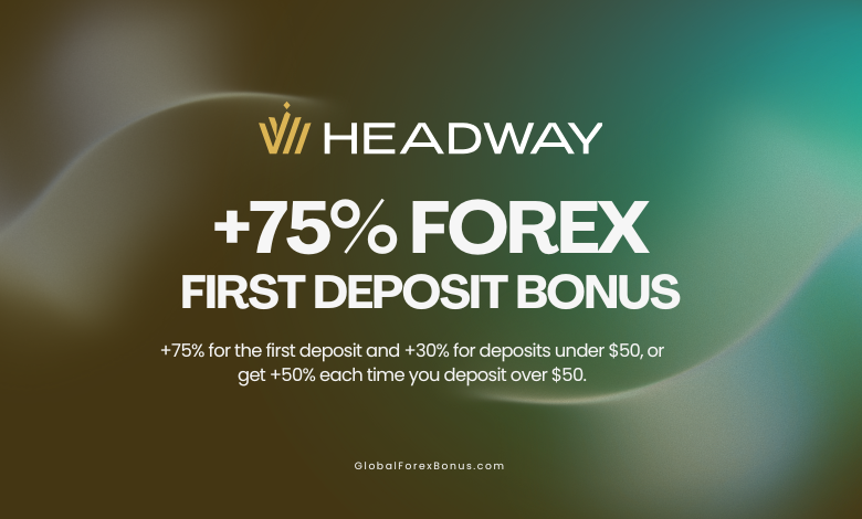 headway +75% first deposit bonus